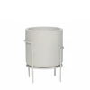 Hubsch Hübsch | Structure Pot With Legs | Light Grey