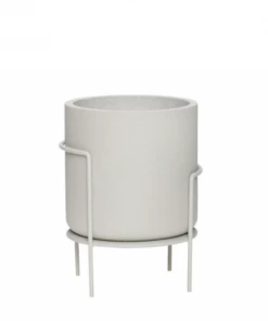 Hubsch Hübsch | Structure Pot With Legs | Light Grey