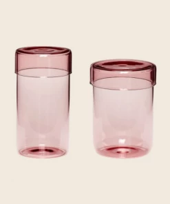 Hubsch Large Pink Glass Storage Jar