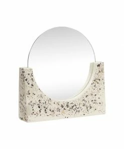 Hubsch Miroir Rond A Poser Blanc Terrazzo