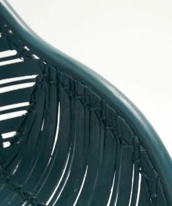 Hubsch Green Rattan Chair With Armrest