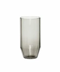 Hubsch Angular Glass Tumbler | Smoked Grey