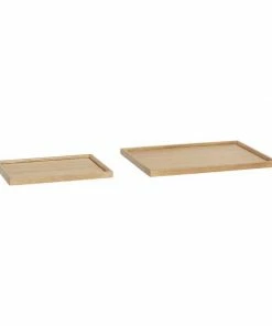 Hubsch Small Oak Wood Square Serving Tray