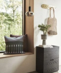 Hubsch Ceramic Pot - Beige + Black - Small