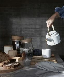 Hubsch Teapot Set With 5 Mugs