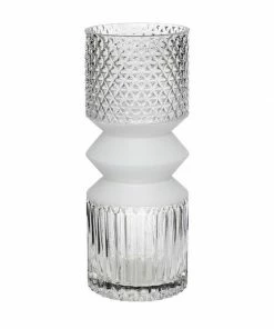 Hubsch Vase Graphique Blanc