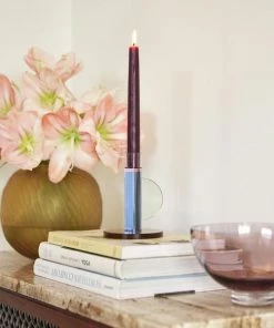 Hubsch Interior Kristallglas Kerzenhalter Blau