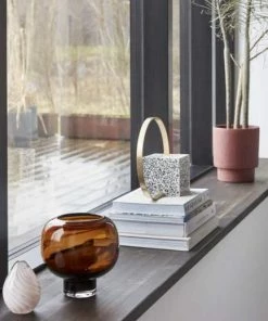 Hubsch Vase Glass - Brown