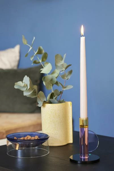 Hubsch Interior Kristallglas Kerzenhalter Rosa