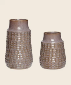 Hubsch Ceramic Grid Vase