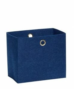 Hubsch Large Blue Square Felt Storage Basket