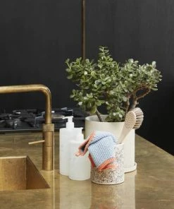 Hubsch Pot Blanc Mouchete Petit Modele