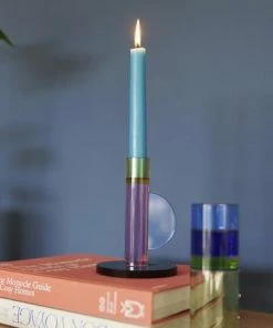 Hubsch Interior Kristallglas Kerzenhalter Rosa