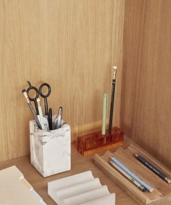 Hubsch Oak Desk Organizer