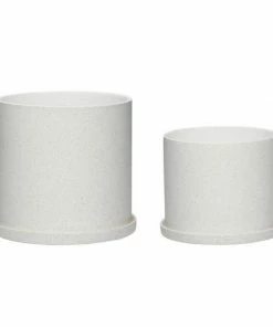 Hubsch Pot Blanc Mouchete Petit Modele