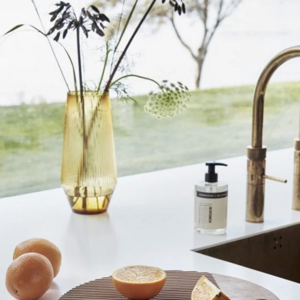 Hubsch Yellow Ripple Vase