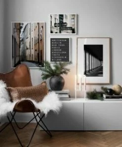 Hubsch 105x110cm long pile carpet in beige