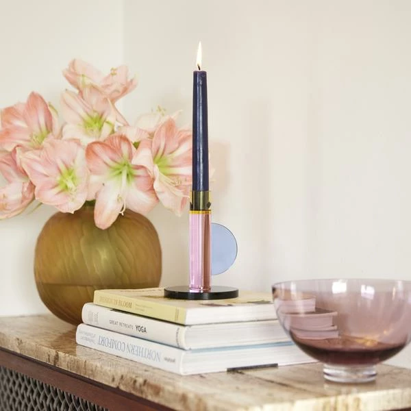 Hubsch Interior Kristallglas Kerzenhalter Rosa