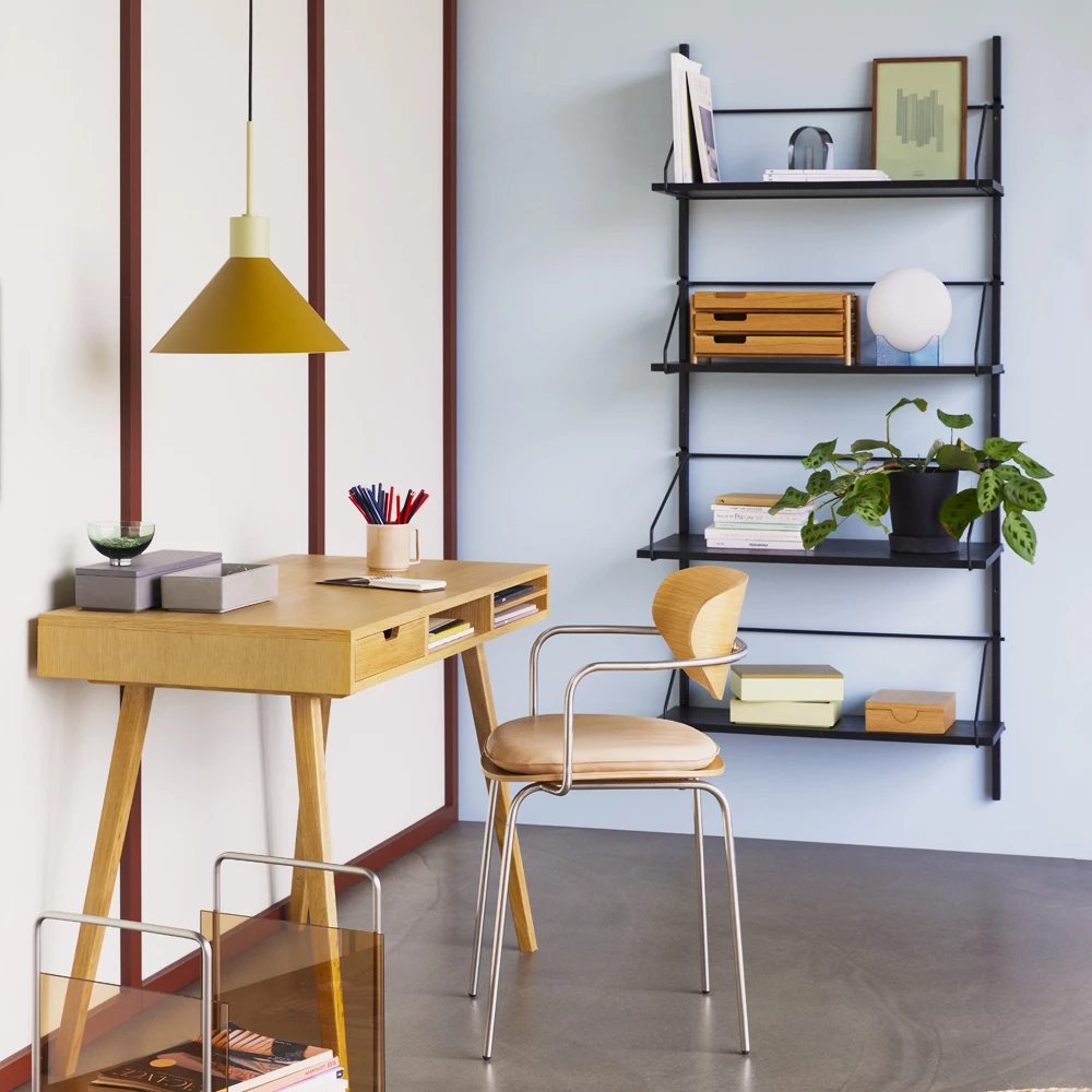 Hubsch Blue and White Glass Moon Table Lamp