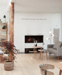 Hubsch Vases W/Brass Base Green/White/Blue/Brown/Brass Set of 4