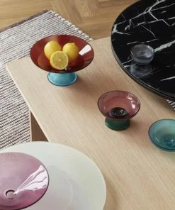 Hubsch Small Detachable Glass Bowl Orange/Black