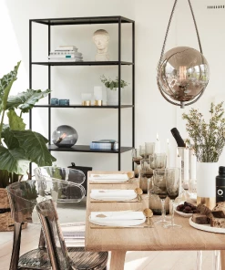 Hubsch Vases W/Brass Base Green/White/Blue/Brown/Brass Set of 4