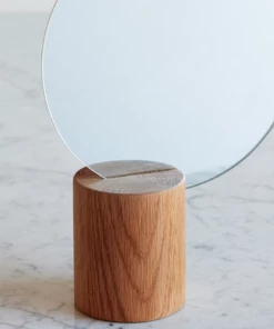 Hubsch Table Mirror, Wood, Nature, Round