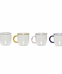 Hubsch Kiosk Glass Mugs - Set of 4