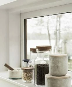 Hubsch Large Storage Glass with Cork Lid