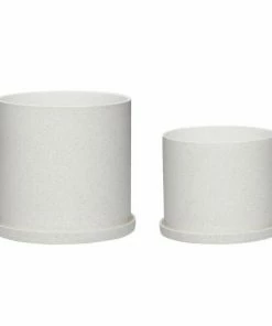Hubsch 15x12cm White Ceramic Plant Pot