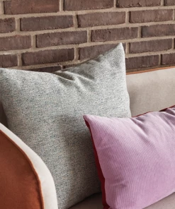 Hubsch Cushion with Filler, Polyester, White/Blue