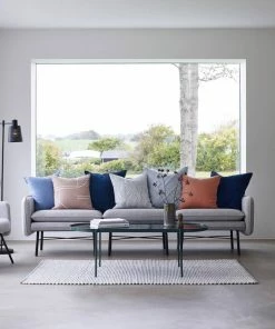 Hubsch Cushion Velour, blue, 50x50 cm