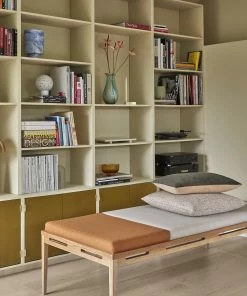 Hubsch Multi Coloured Glass Vase - Blue and Yellow Stripes