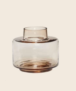 Hubsch Short Amber Vase