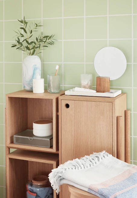 Hubsch Table Mirror, Wood, Nature, Round