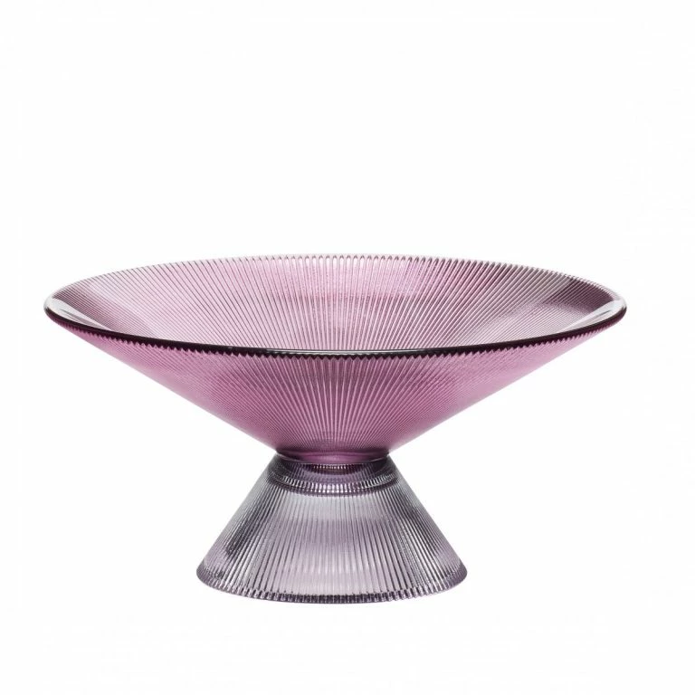 Hubsch Bowl Glass Pink Smoked