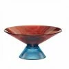 Hubsch Large Detachable Orange/Blue Glass Fruit Bowl