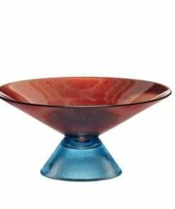 Hubsch Large Detachable Orange/Blue Glass Fruit Bowl