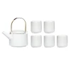 Hubsch Teapot Set With 5 Mugs