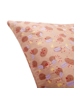 Hubsch Cushion with Filler, Beige/Brown/Purple/Yellow