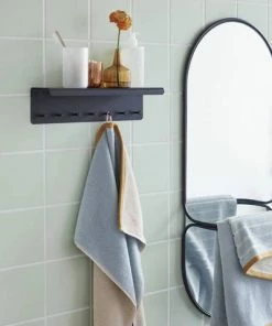 Hubsch Serviette De Bain Bleu Et Orange