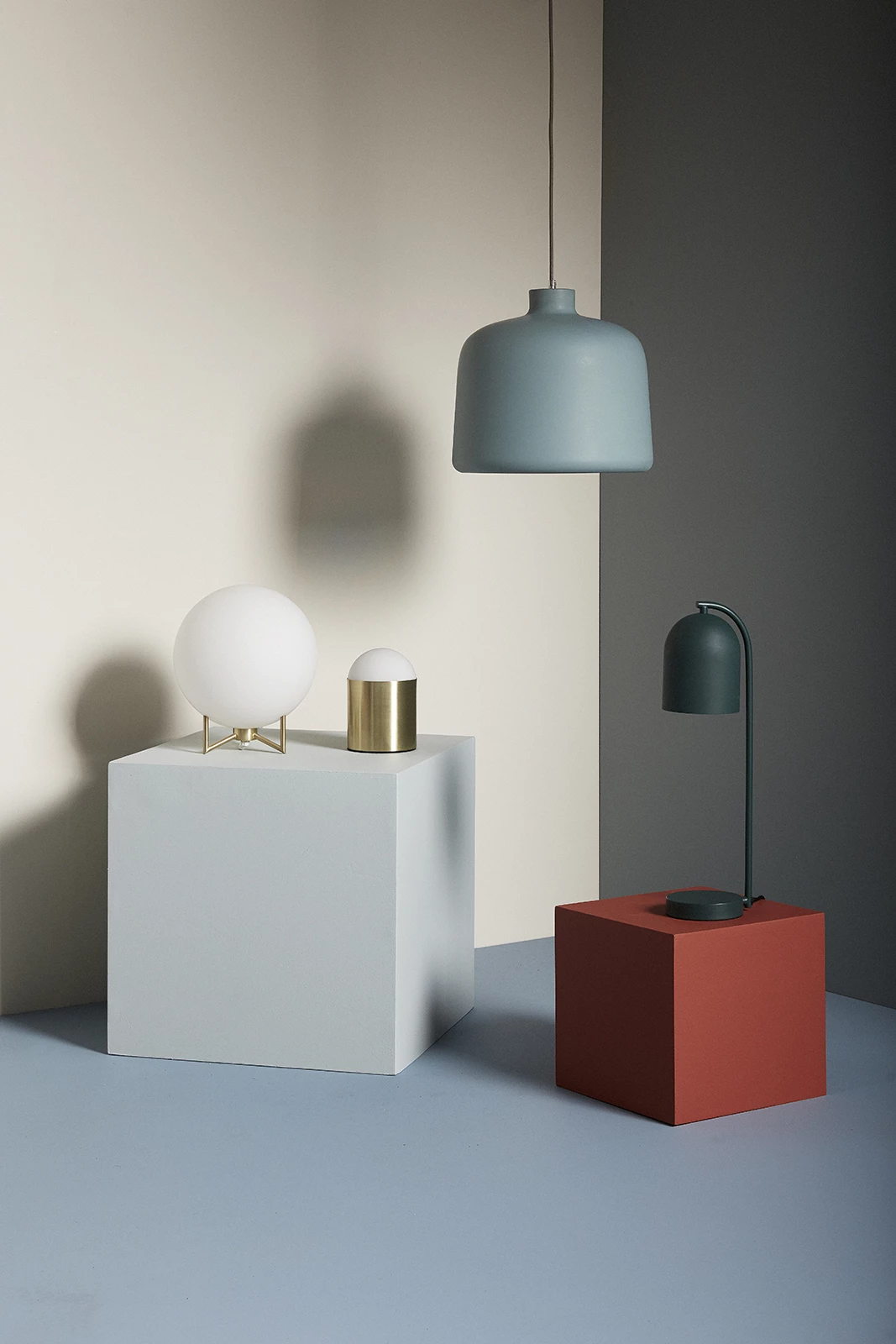 Hubsch Table Lamp, Glass/Brass