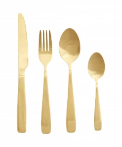 Hubsch 16 Pieces Gold Cutlery Set