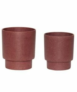 Hubsch 14 x 16cm Maceta Bordeaux Cement Pot
