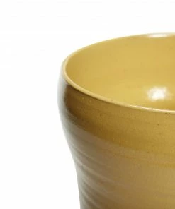 Hubsch Yellow Ceramic Pot in Large