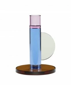 Hubsch Astro Crystal Candlestick Holder - Blue