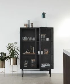 Hubsch Pot W/Leg Metal Brass Plated S/2