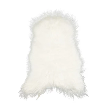 Hubsch 105x110cm long pile carpet in beige