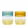 Hubsch Lemonade Glasses Amber/Petrol (set of 2)