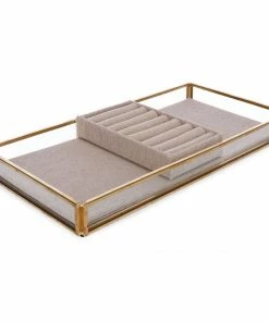 Hubsch BANDEJITA JOYERO CRISTAL 26 X 13 Xh 3 Cm HUBSCH